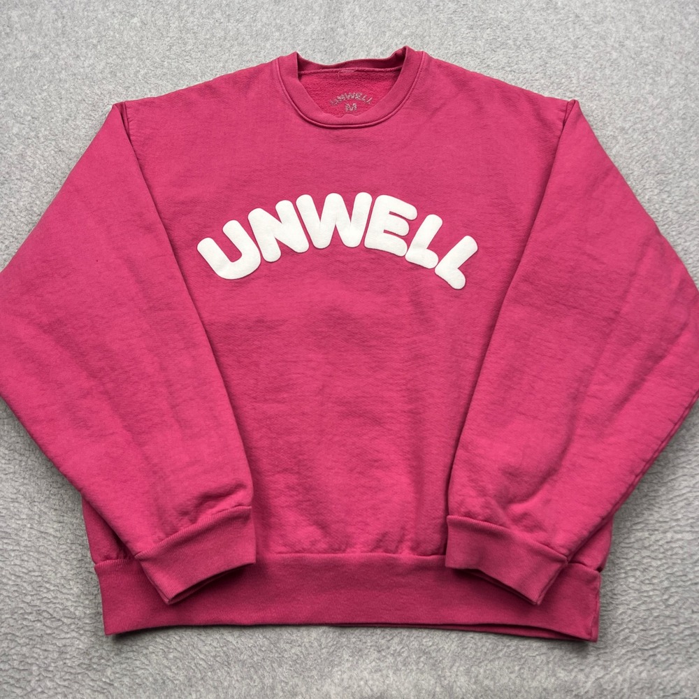 Unwell Sweatshirt Women's Medium Pink Puff Print Call Her Daddy Merch Crewneck